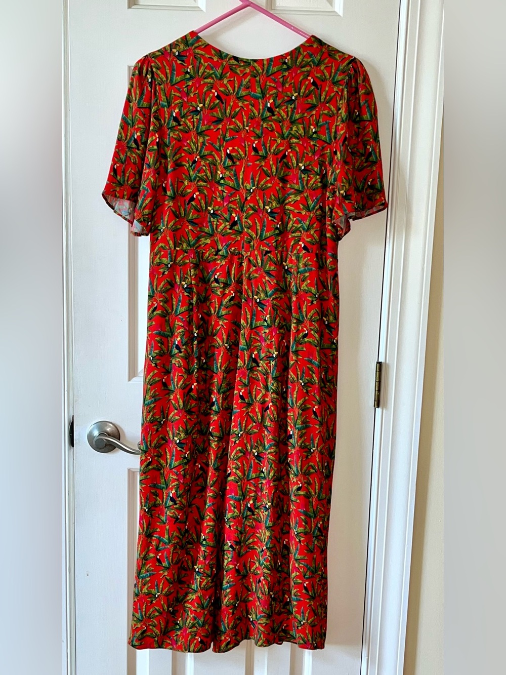 Farm Rio Orange Tropical Print Midi Dress - Picture 2 of 4